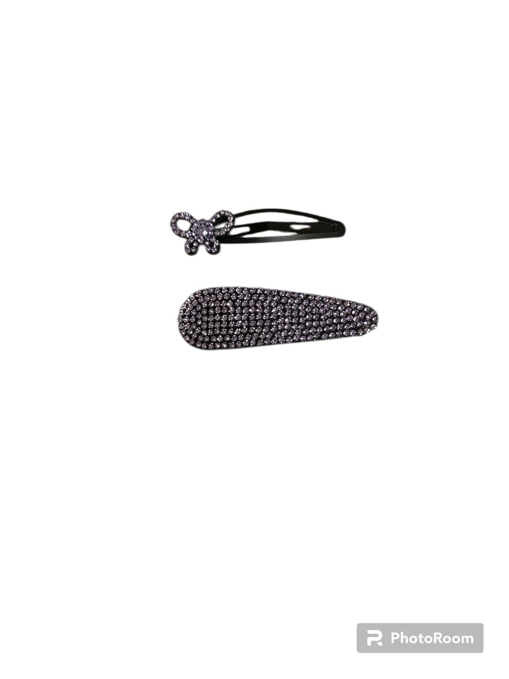 Black Rhinestone Butterfly & Teardrop Hair Clip Set
